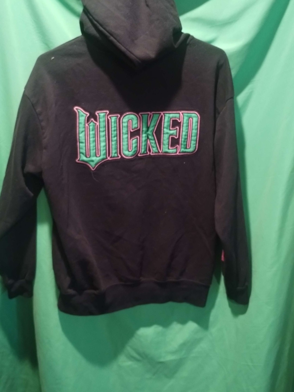 Black 'WICKED' Graphic Hoodie Zipper Hoodie